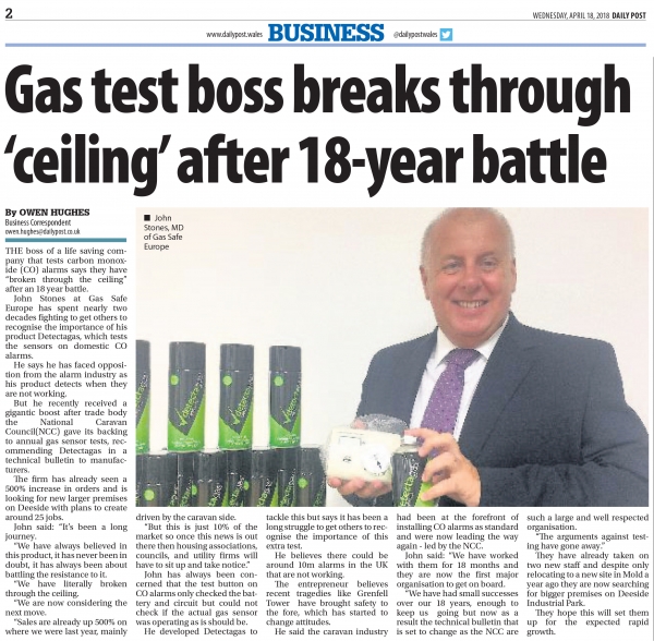 Gas test boss breaks through ‘ceiling’ after 18-year battle